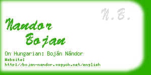 nandor bojan business card