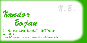 nandor bojan business card
